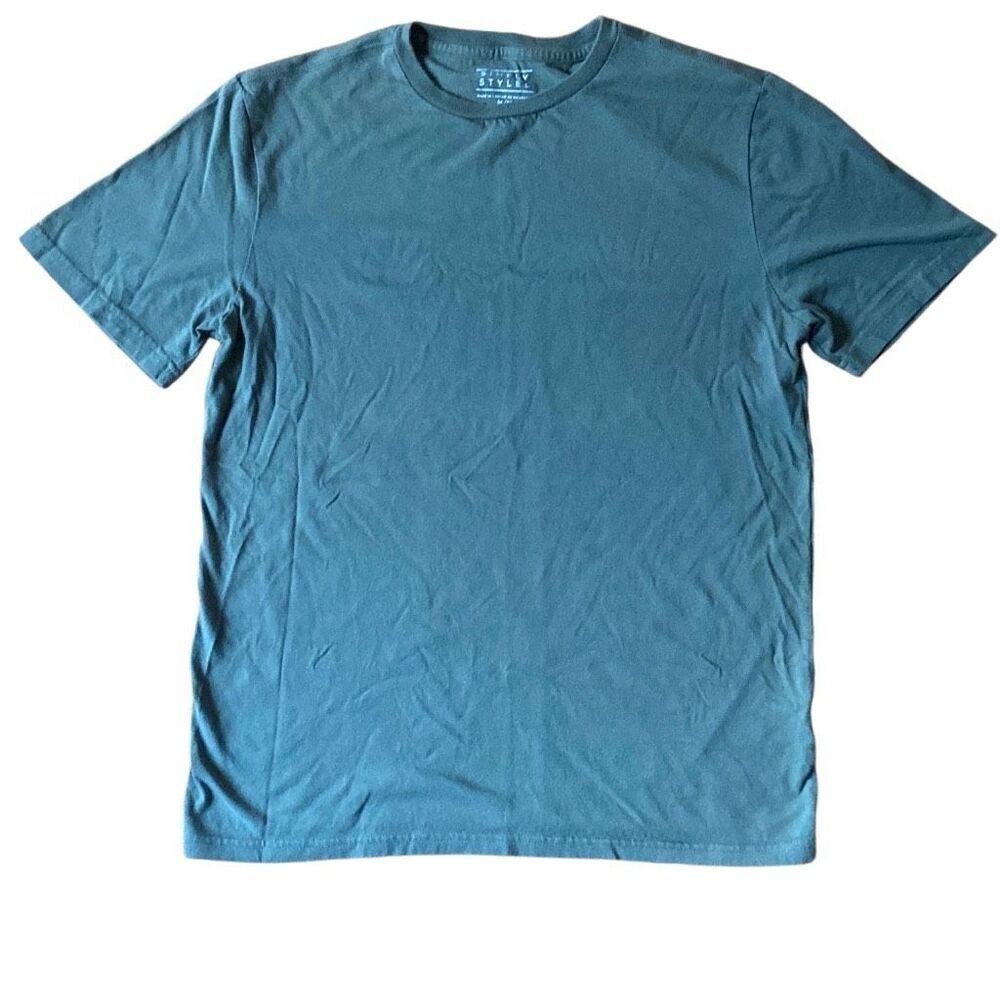 Mens T-Shirt Green Simply Styled 100% Cotton Size Medium y2k